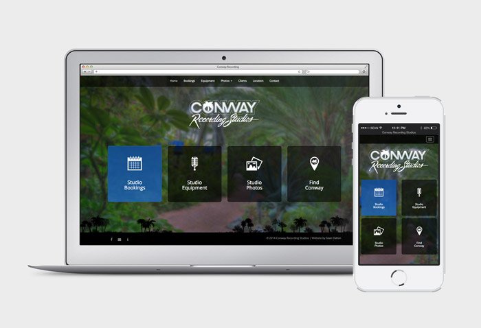 Conway Recording Studio Website Mockup
