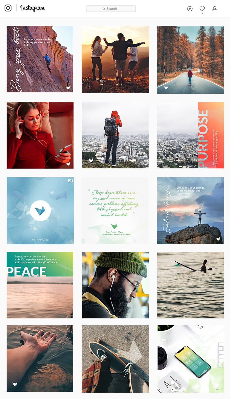 FreeMind Instagram Layout Feed