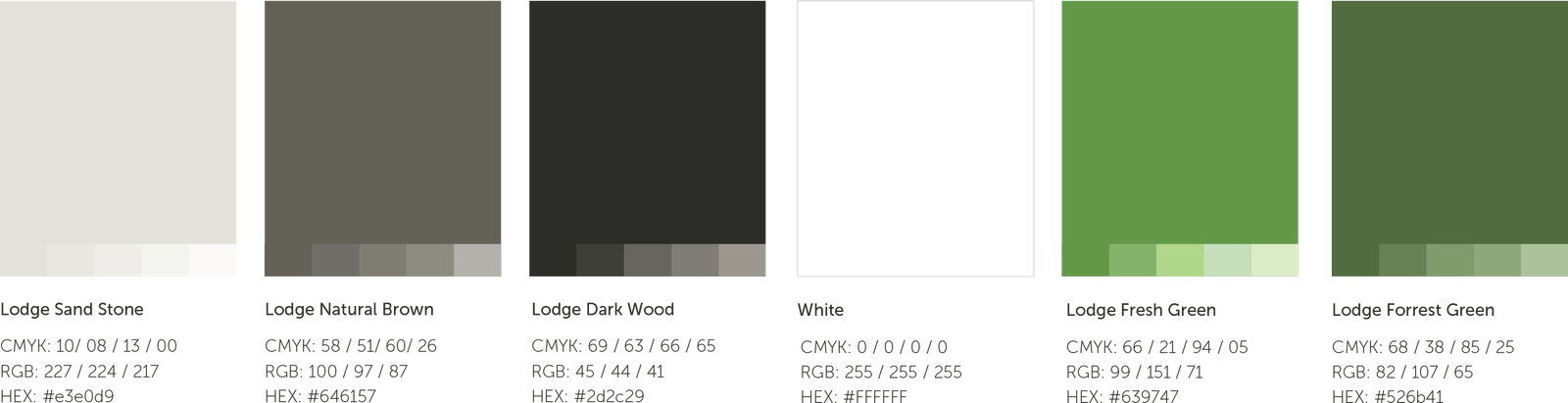 The Lodge Logo Development Colour Palette by Sean Dalton