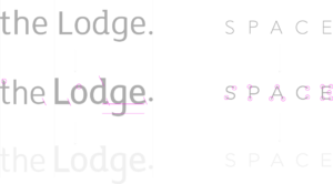 The Lodge Logo Development Word Grid by Sean Dalton